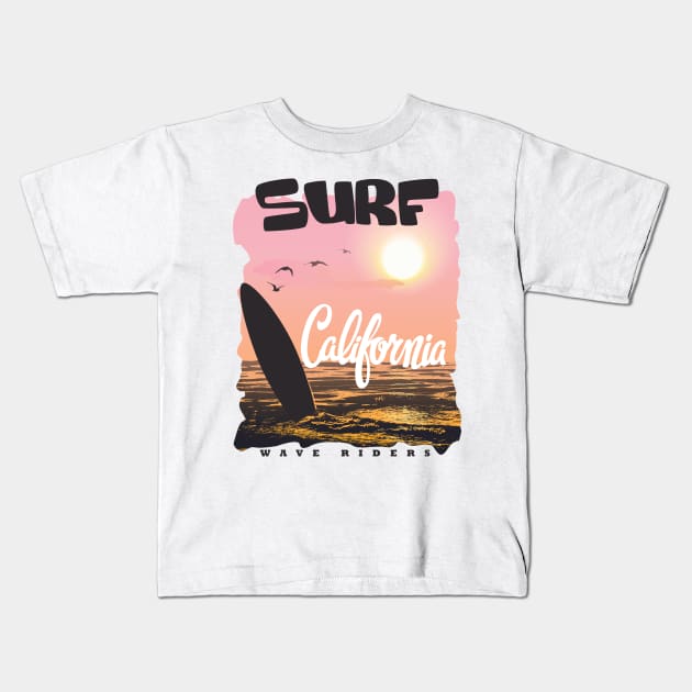 Surf California Kids T-Shirt by Dojaja